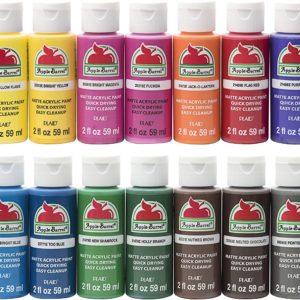 Apple Barrel PROMOABI 18pc Matte Finish Acrylic Craft Paint Set, Assorted Colors 1, 18 Count