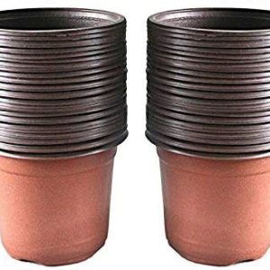 KINGLAKE 100 Pcs 4" Plastic Plants Nursery Pot/Pots Seedlings Flower Plant Container Seed Starting Pots