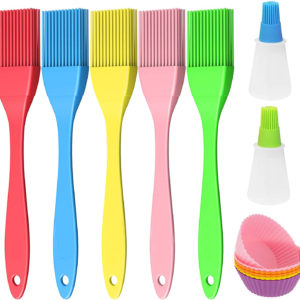 Silicone Basting Brush-Baking Brush-Cooking Brush, Food Brush for Baking, BBQ and Cooking-BBQ, Pastry, Sauce, Butter and Oil Brush, Turkey Baster-Use for Grilling, Marinating, Desserts Baking (5 Pack)