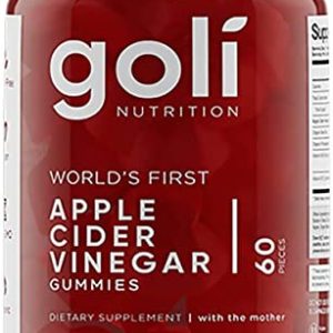 Apple Cider Vinegar Gummy Vitamins by Goli Nutrition - Immunity & Detox - (1 Pack, 60 Count, with The Mother, Gluten-Free, Vegan, Vitamin B9, B12, Beetroot, Pomegranate)