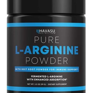 Havasu Nutrition Extra Strength L-Arginine Pre Workout Powder; 1200 mg Nitric Oxide Supplement for Muscle Growth and Energy; 30 Servings (3.7 G)