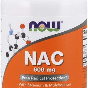 NOW Foods Supplements, NAC (N-Acetyl Cysteine)600 mg with Selenium & Molybdenum, 250 Veg Capsules