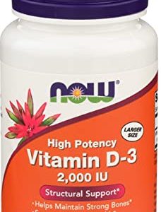 NOW Foods Supplements, Vitamin D-3 2,000 IU, High Potency, Structural Support, 240 Softgels